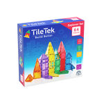 TileTek building block set packaging with colourful blocks on a white background