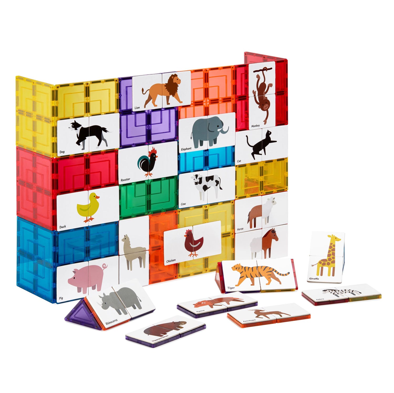 Learn and Grow Magnetic Tile Topper - Animal Duo Puzzle Pack (40 Piece)