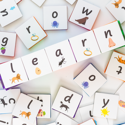 Learn & Grow Toys - Magnetic Tile Topper - Alphabet Lower Case Pack (40 Piece) PRE-ORDER