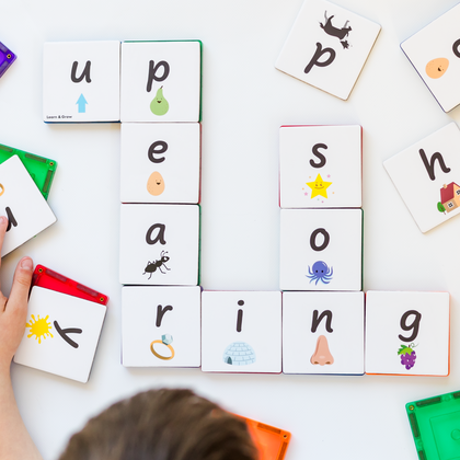 Learn & Grow Toys - Magnetic Tile Topper - Alphabet Lower Case Pack (40 Piece) PRE-ORDER