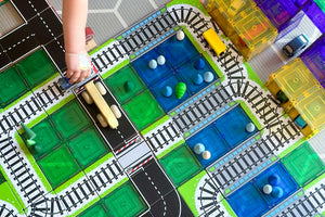 Learn & Grow Toys - Magnetic Tile Topper - Train Pack (36 Piece) PRE-ORDER