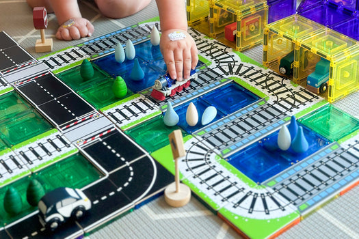 Learn & Grow Toys - Magnetic Tile Topper - Train Pack (36 Piece) PRE-ORDER