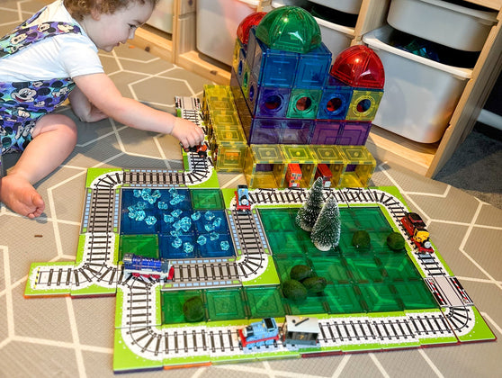 Learn & Grow Toys - Magnetic Tile Topper - Train Pack (36 Piece) PRE-ORDER