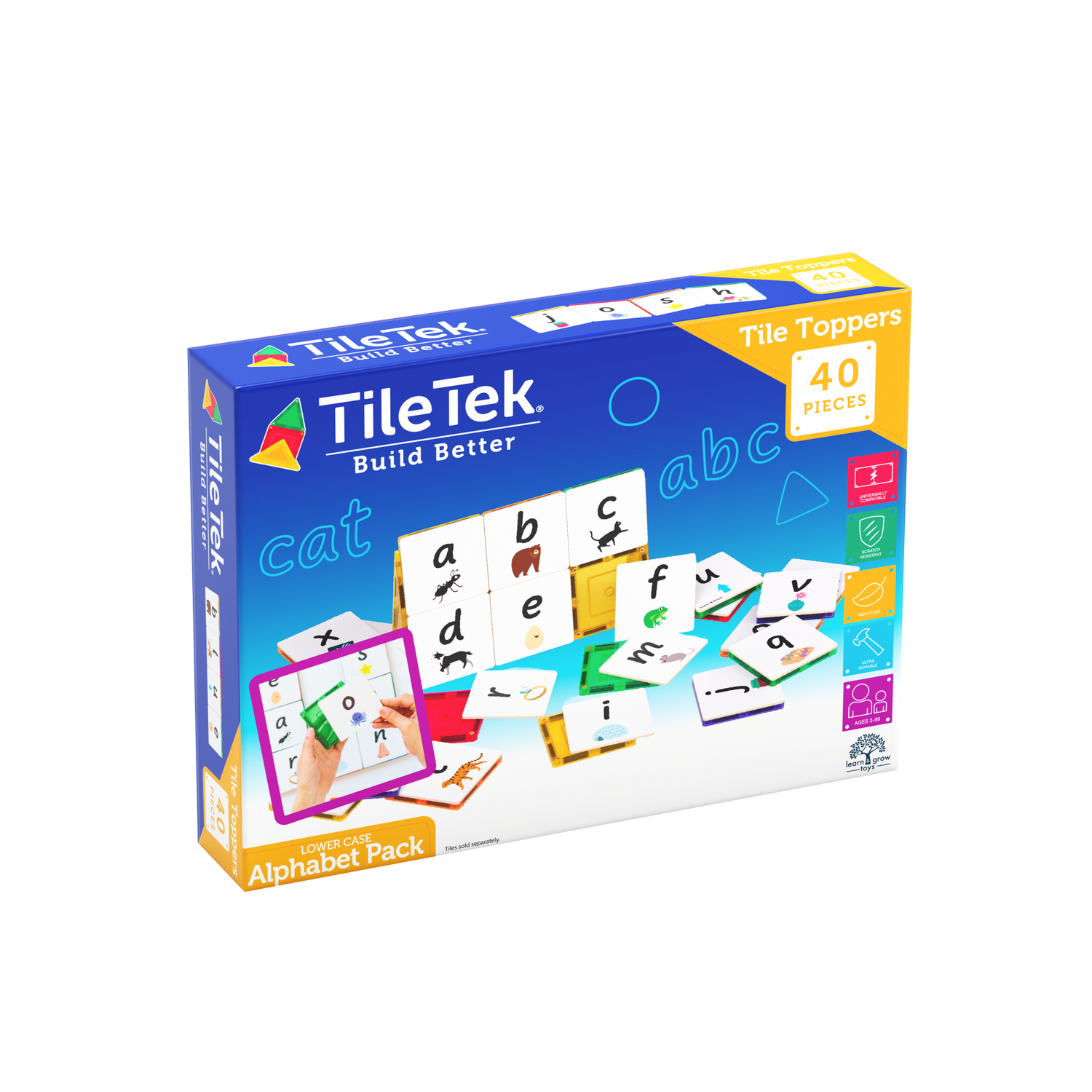 40 Piece Tile Topper - Alphabet Lower Case Pack