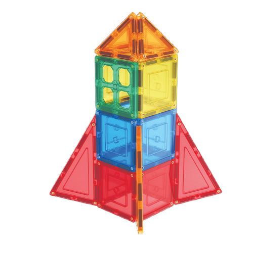 Learn & Grow Toys - Magnetic Tiles - Base Pack (64 Τεμάχια)