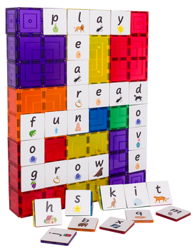 Learn & Grow Toys - Magnetic Tile Topper - Alphabet Lower Case Pack (40 Piece) PRE-ORDER