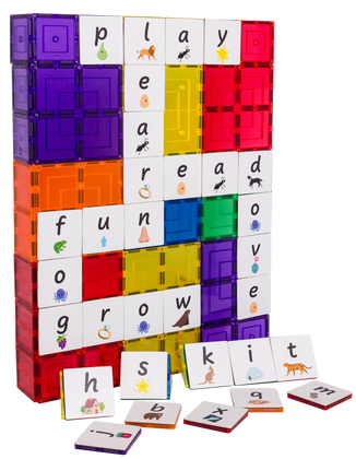Learn & Grow Toys - Magnetic Tile Topper - Alphabet Lower Case Pack (40 Piece) PRE-ORDER