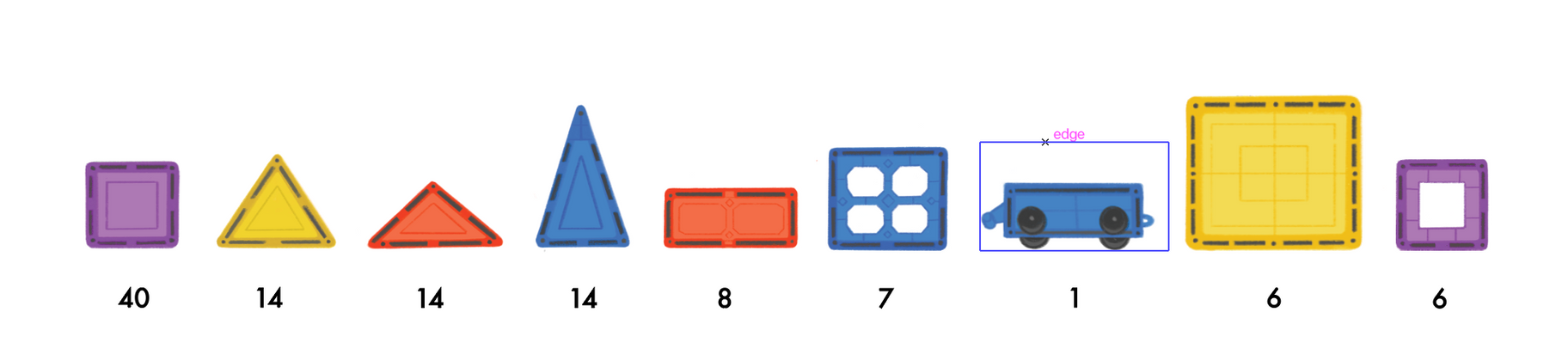 Learn and Grow Magnetic Tiles - 110 piece set