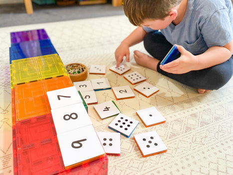 Learn & Grow Toys - Magnetic Tile Topper - Numeracy Pack (40 Piece)