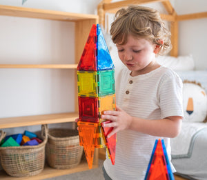 Magnetic tile rocket ship from Learn and Grow Magnetic Tiles - 64 piece set