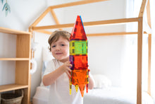 Load image into Gallery viewer, Magnetic tile rocket ship - Learn and Grow Magnetic Tiles - 110 piece set
