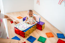 Load image into Gallery viewer, Magnetic tile baby bed made with Learn and Grow Magnetic Tiles - 110 piece set
