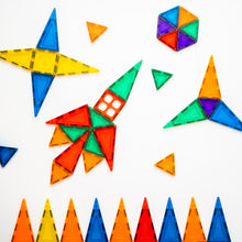 Load image into Gallery viewer, Different magnetic tile designs from Learn and Grow Magnetic Tiles - 64 piece set
