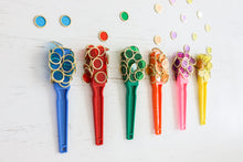 Load image into Gallery viewer, Colourful magnetic wands and metal rimmed counting chips used by children for sensory play

