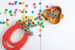 Metal Rimmed Counting Chips for counting, sensory and creative play with magnets