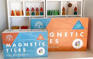 Learn & Grow Toys - Magnetic Tiles - Builders Pack (110 Piece)