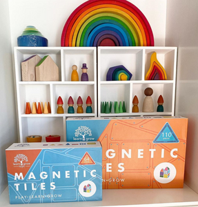 Learn & Grow Toys - Magnetic Tiles - Base Pack (64 Piece)
