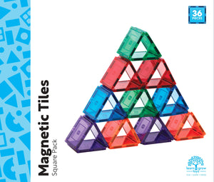 Learn & Grow Toys - Magnetic Tiles - Small Square Pack (36 Piece)